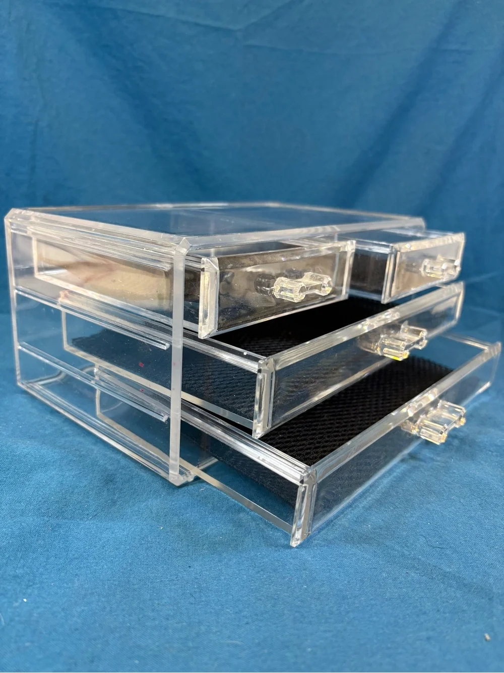 Clear Acrylic 4-Drawer Storage Organizer - Black Liners